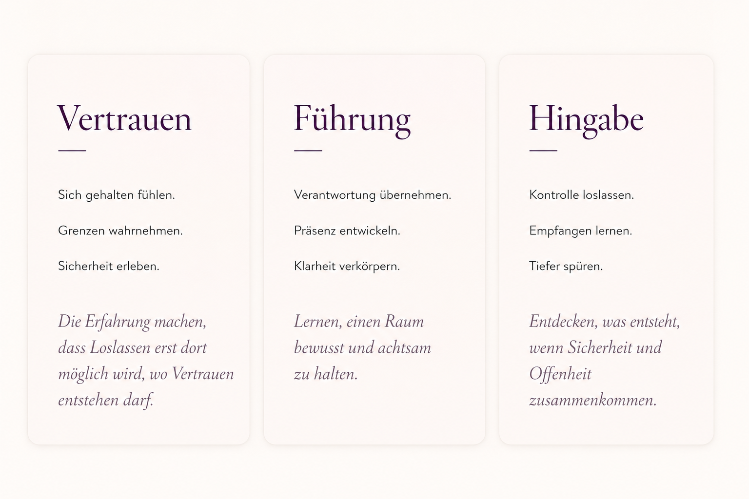 Hingabe-Vertrauen-Führung